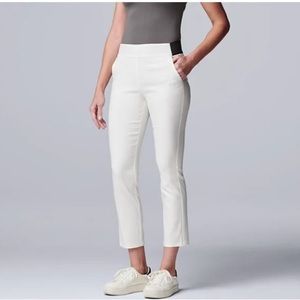Simply Vera Wang Modern Ankle Pants NWT Large White Knight